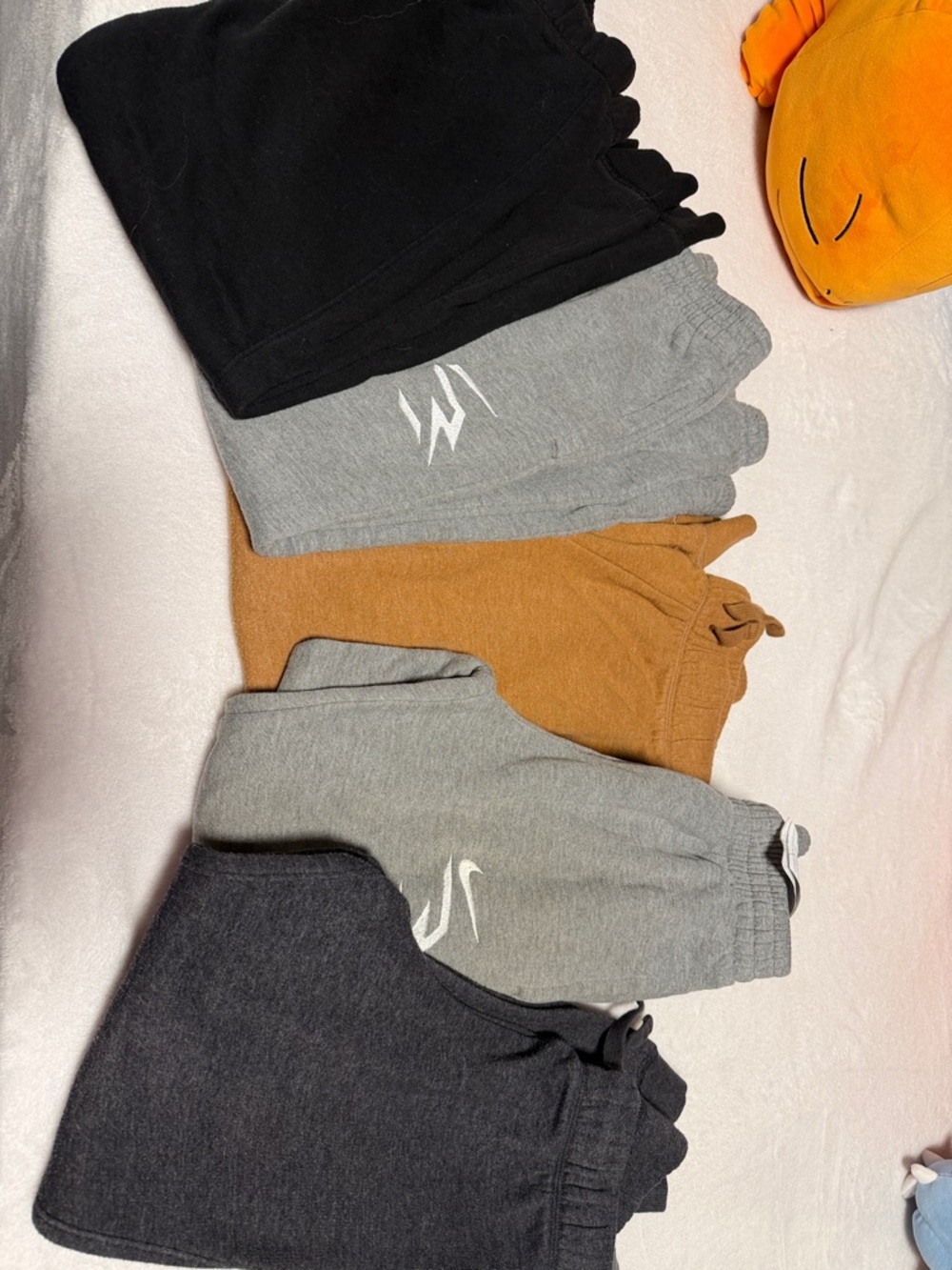 Kids Nike 5-Pack Cotton Blend Jogger Shorts - Black, Gray, Charcoal, Brown, Tan
